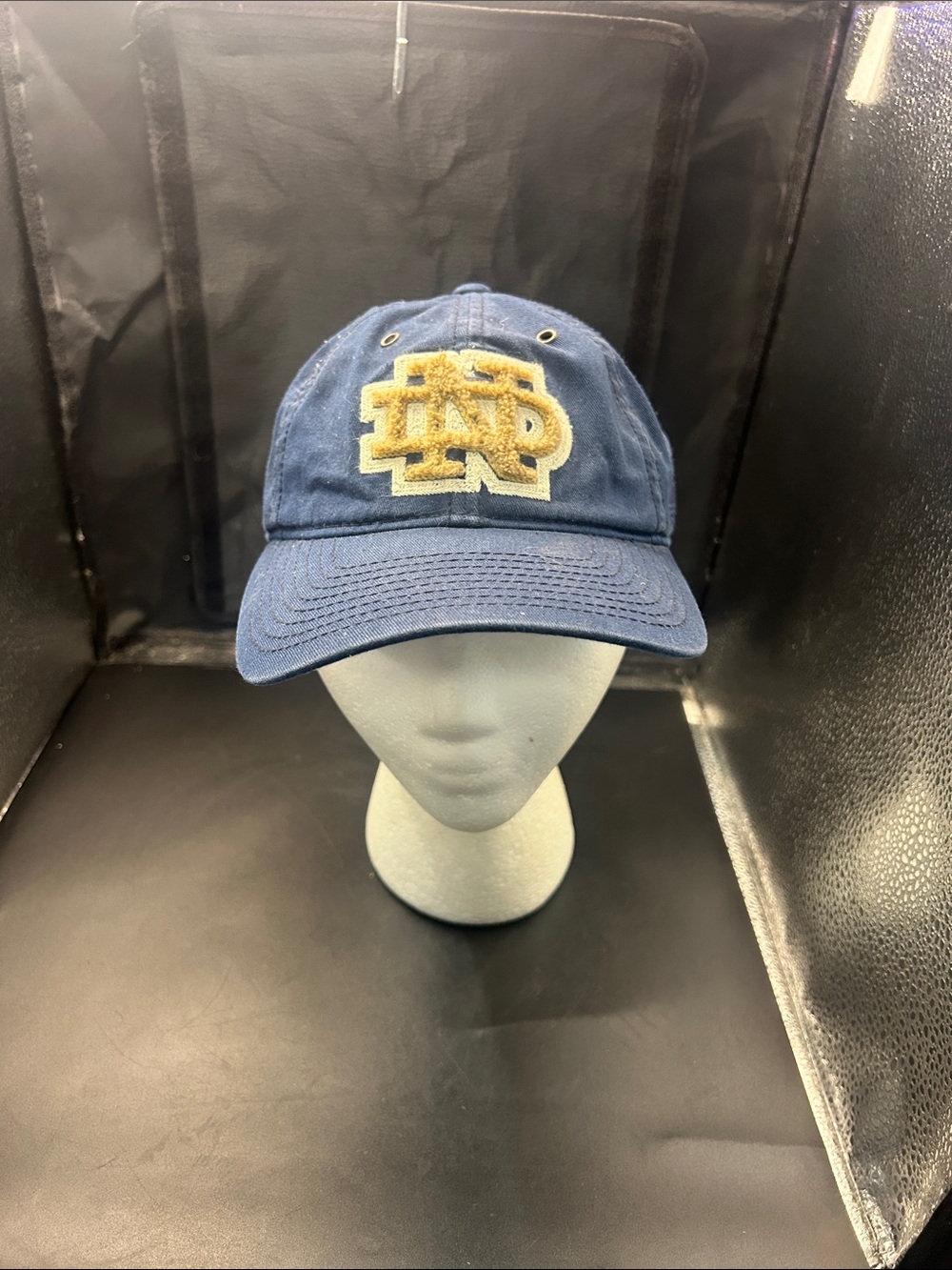 Women’s Navy Baseball Cap with Gold Embroidered Monogram